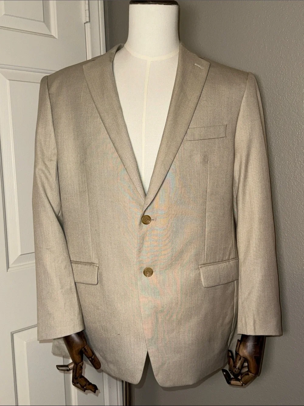 Ralph Lauren Men's Light Beige Two-Button Sport Coat Blazer